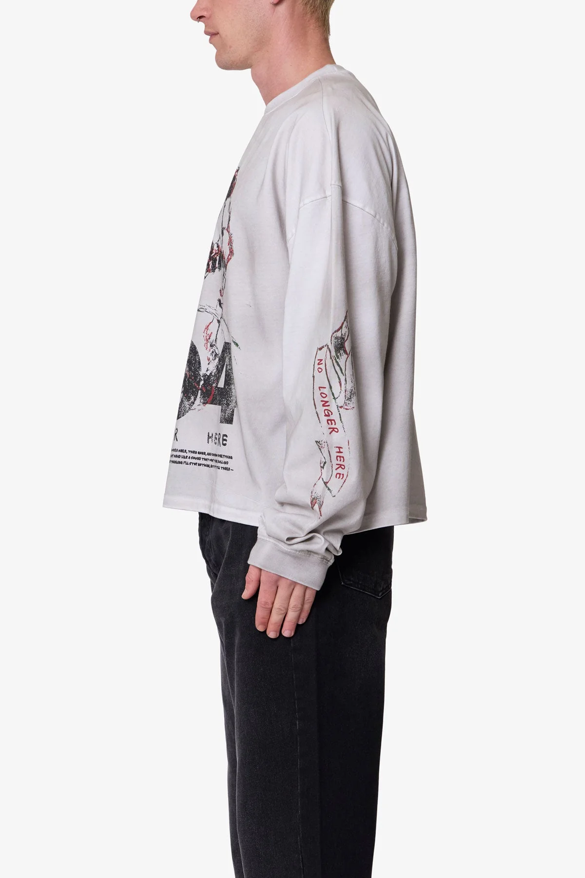 No Longer Here L/S Tee - White - Image 4
