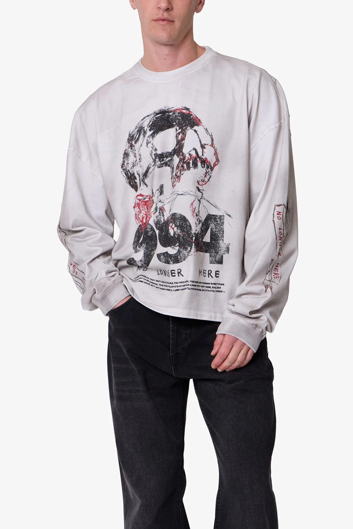 No Longer Here L/S Tee - White - Image 6