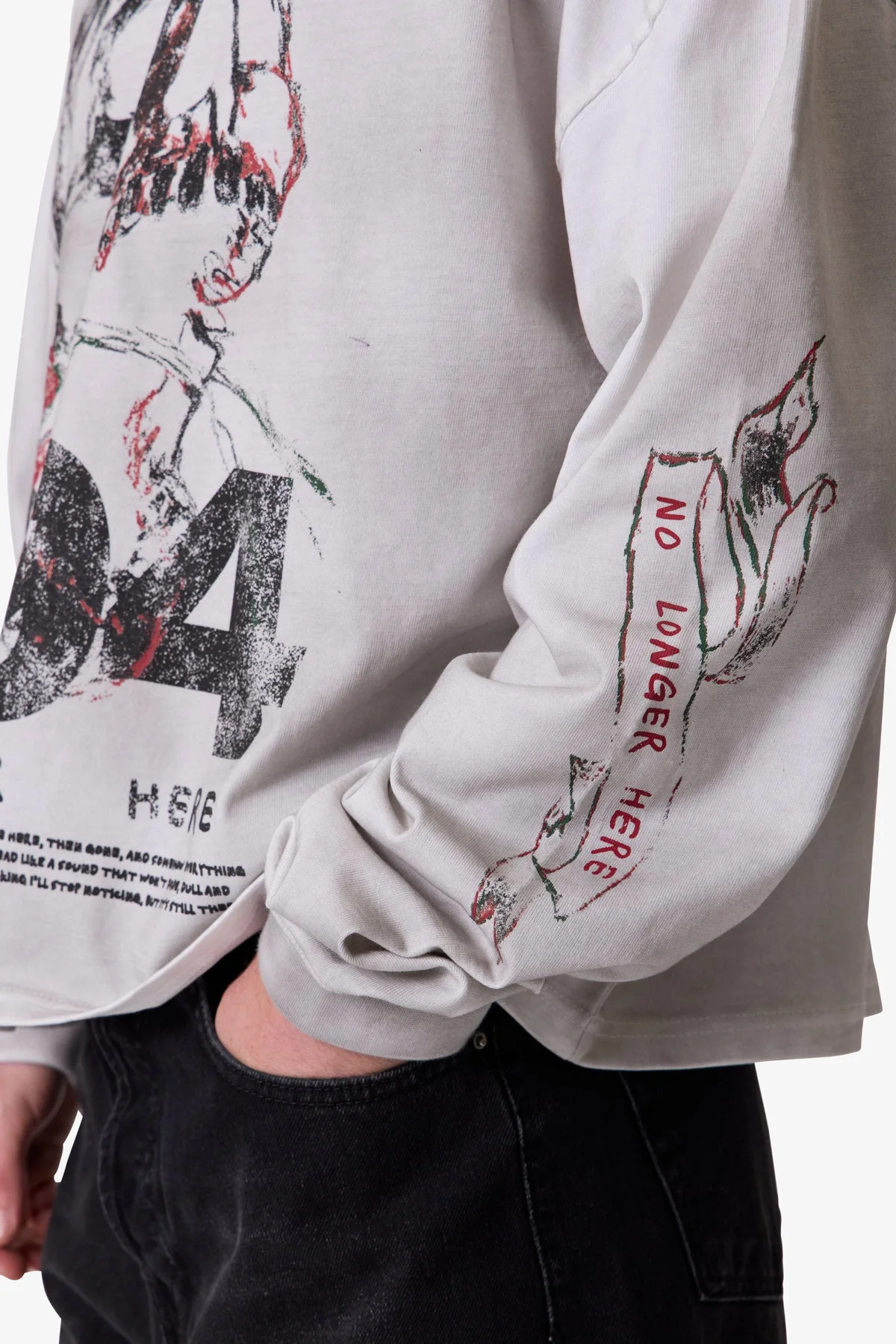No Longer Here L/S Tee - White - Image 7