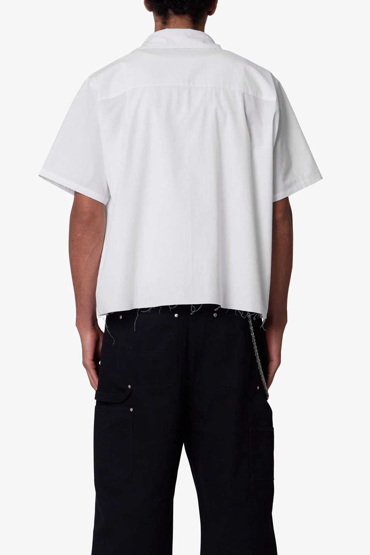 Poplin Cropped S/S Shirt - White - Image 5
