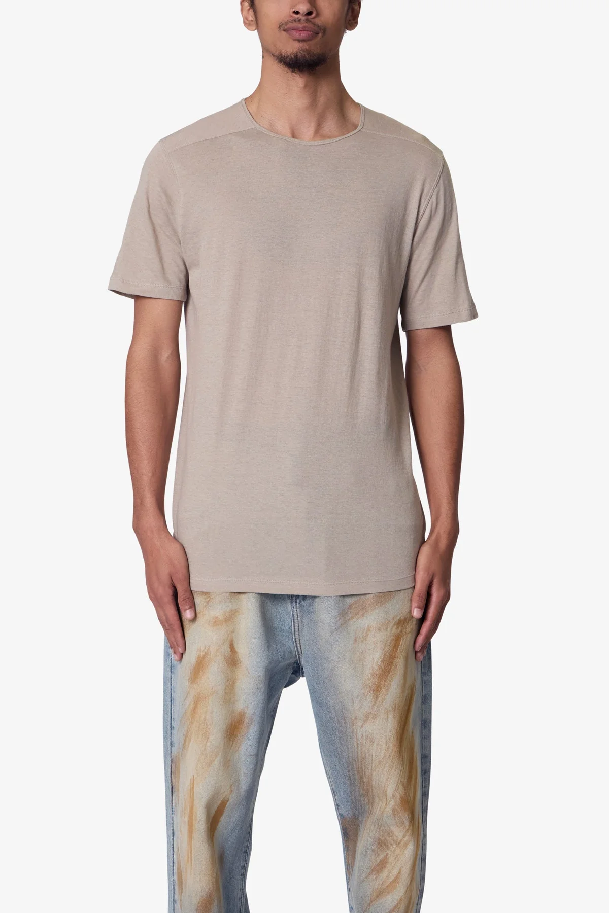 Sheer Crewneck Tee - Bone - Image 2