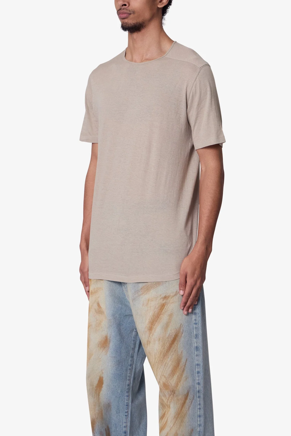 Sheer Crewneck Tee - Bone - Image 3