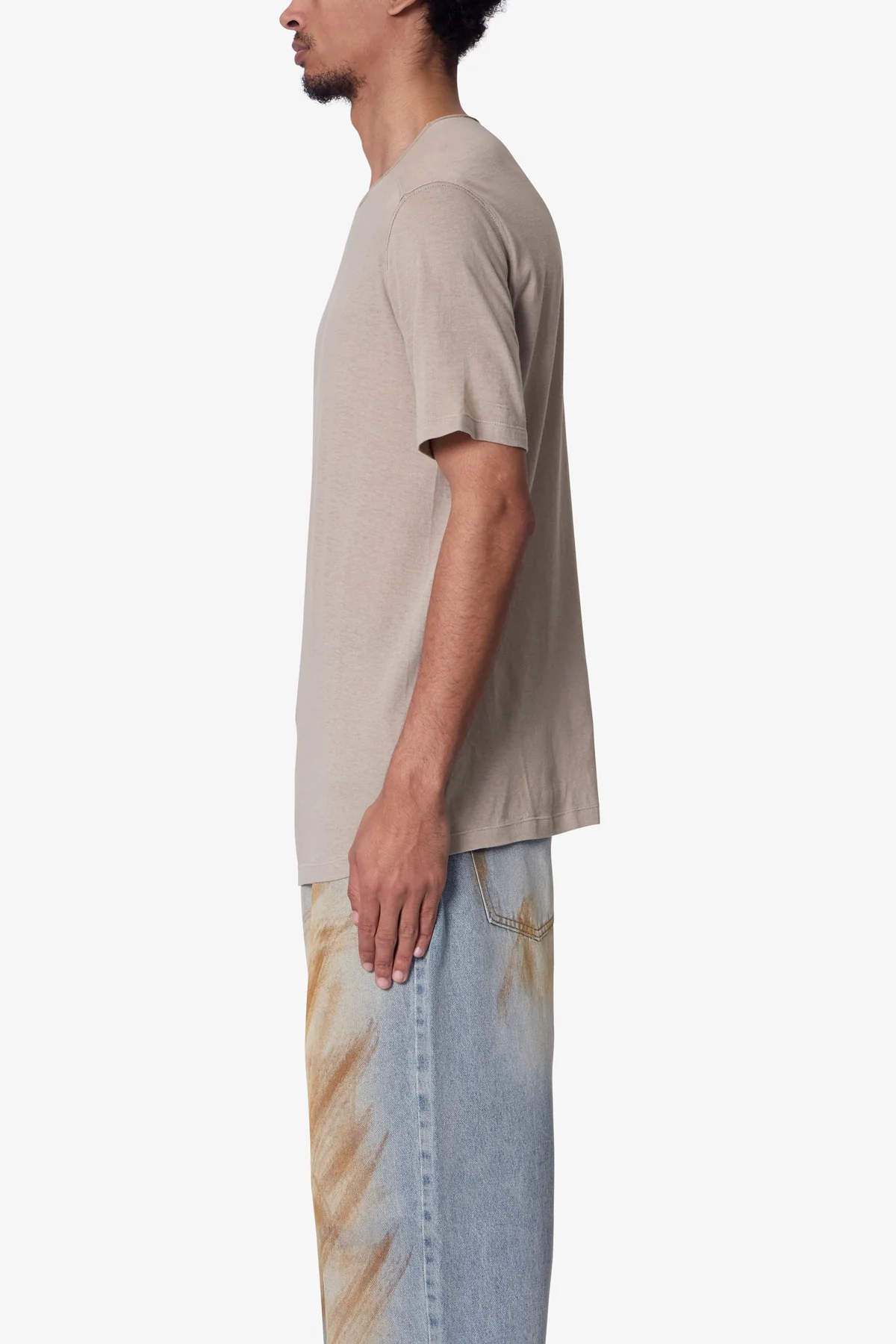 Sheer Crewneck Tee - Bone - Image 4
