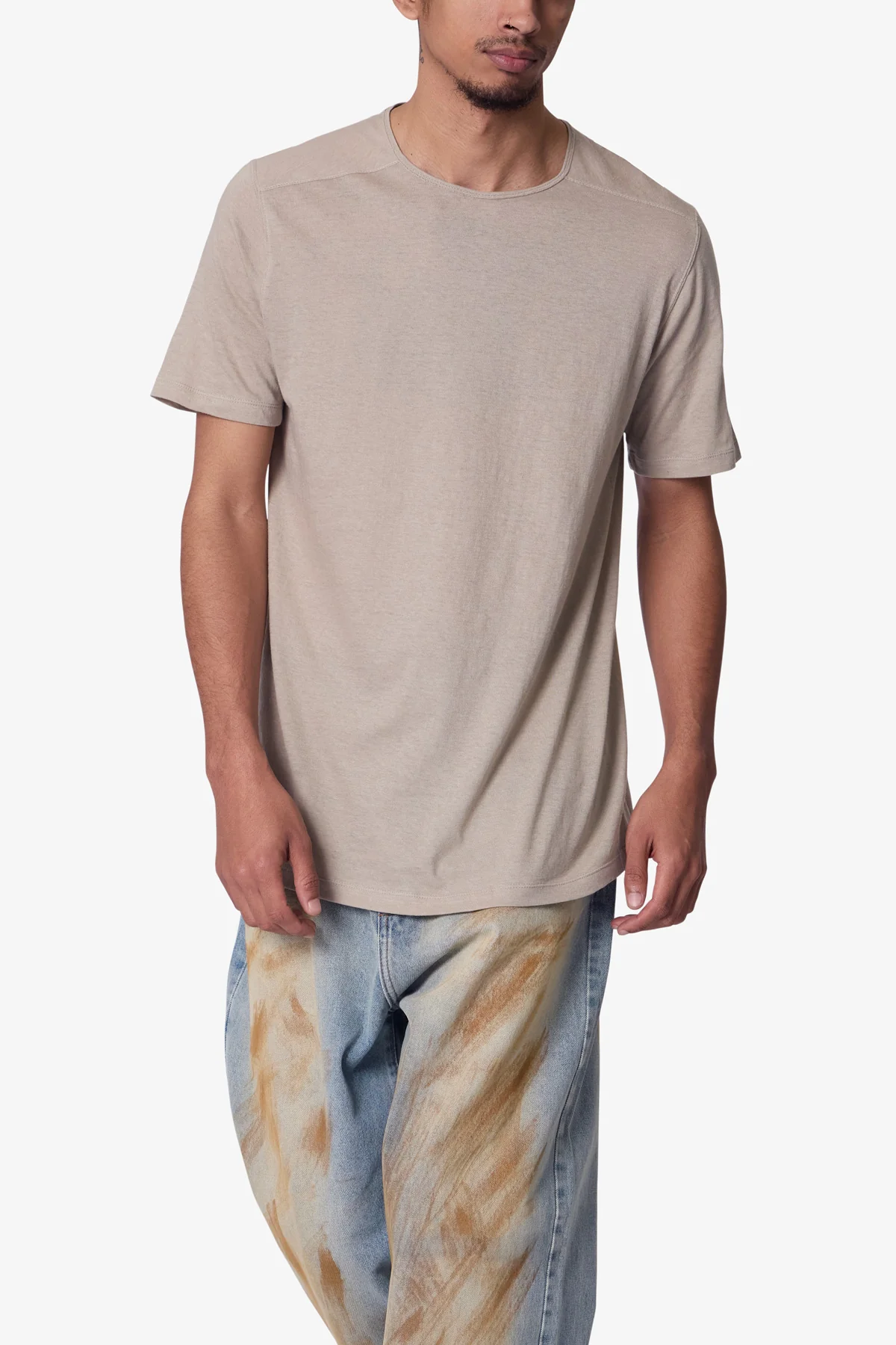 Sheer Crewneck Tee - Bone - Image 6