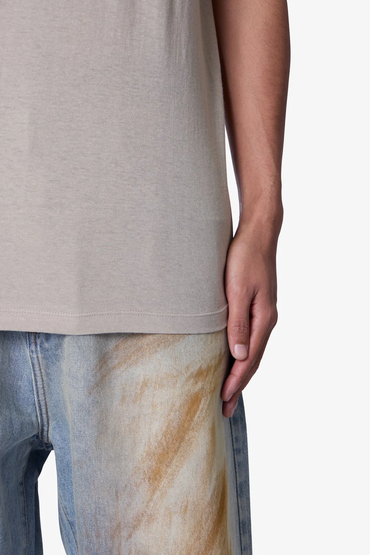Sheer Crewneck Tee - Bone - Image 8