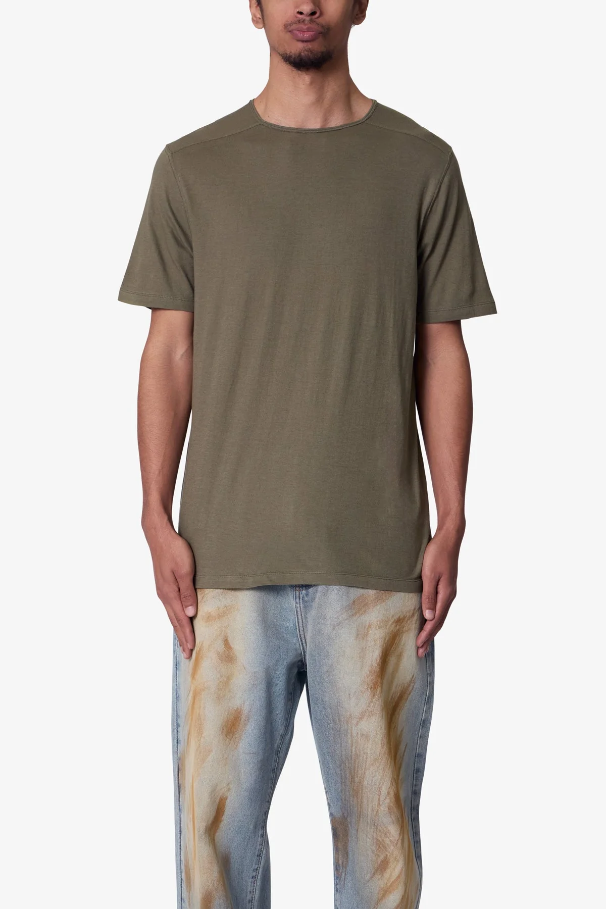 Sheer Crewneck Tee - Olive - Image 2