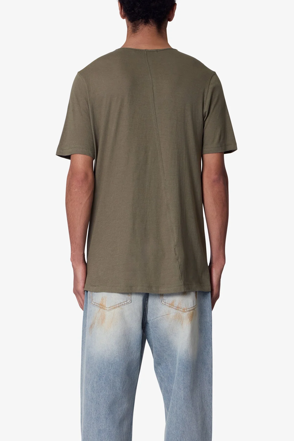 Sheer Crewneck Tee - Olive - Image 5