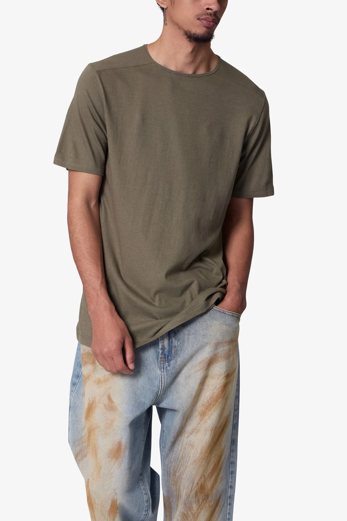 Sheer Crewneck Tee - Olive - Image 6