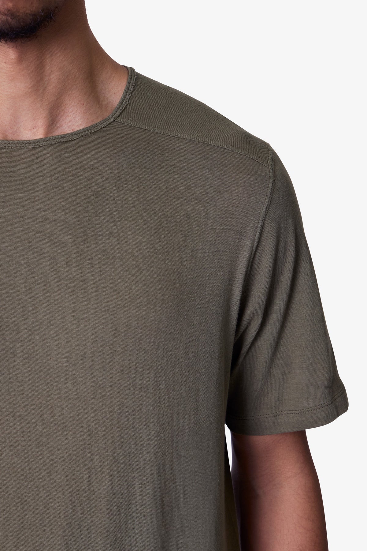 Sheer Crewneck Tee - Olive - Image 7