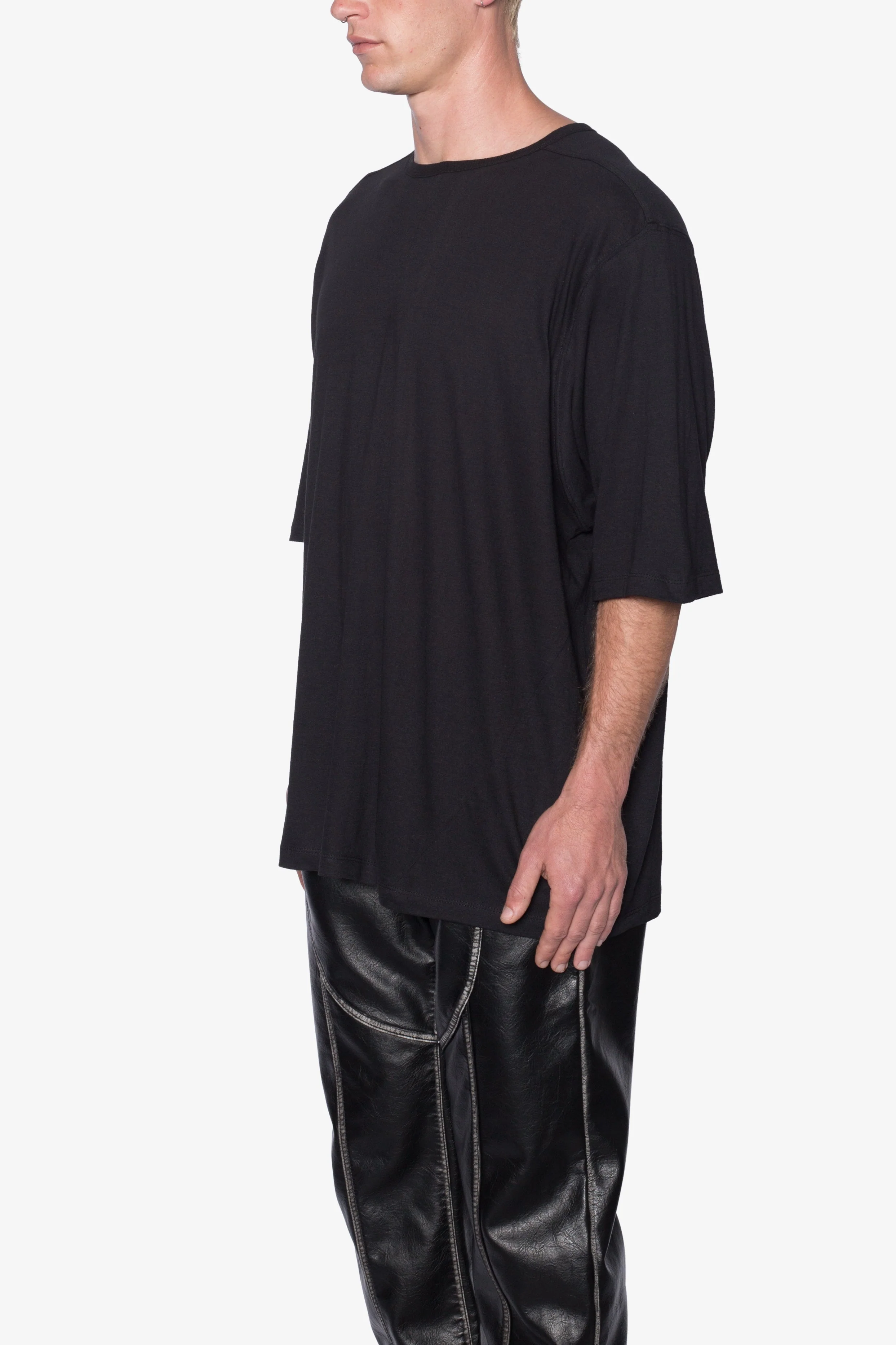 Sheer Gauze Tee - Black - Image 3
