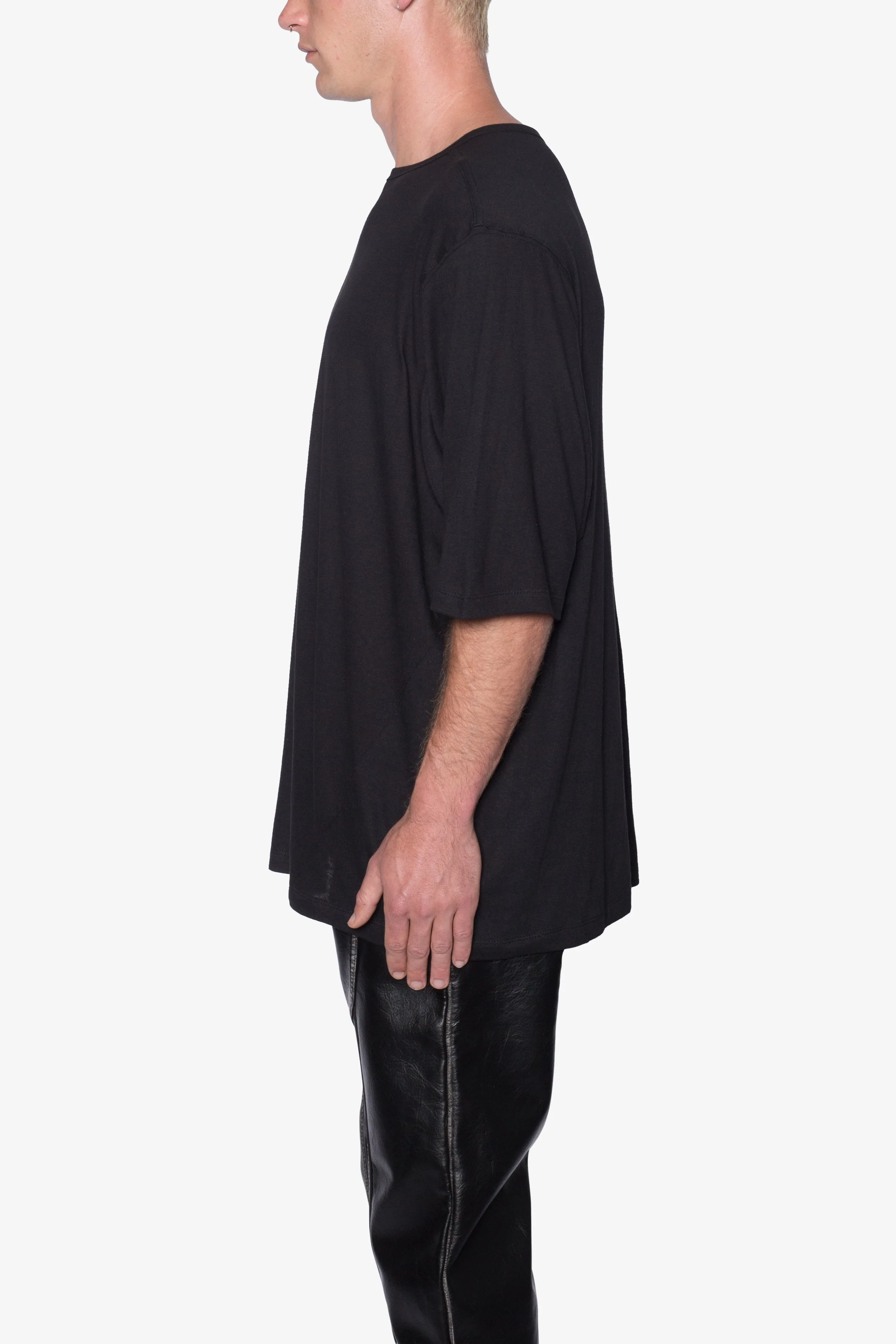 Sheer Gauze Tee - Black - Image 4