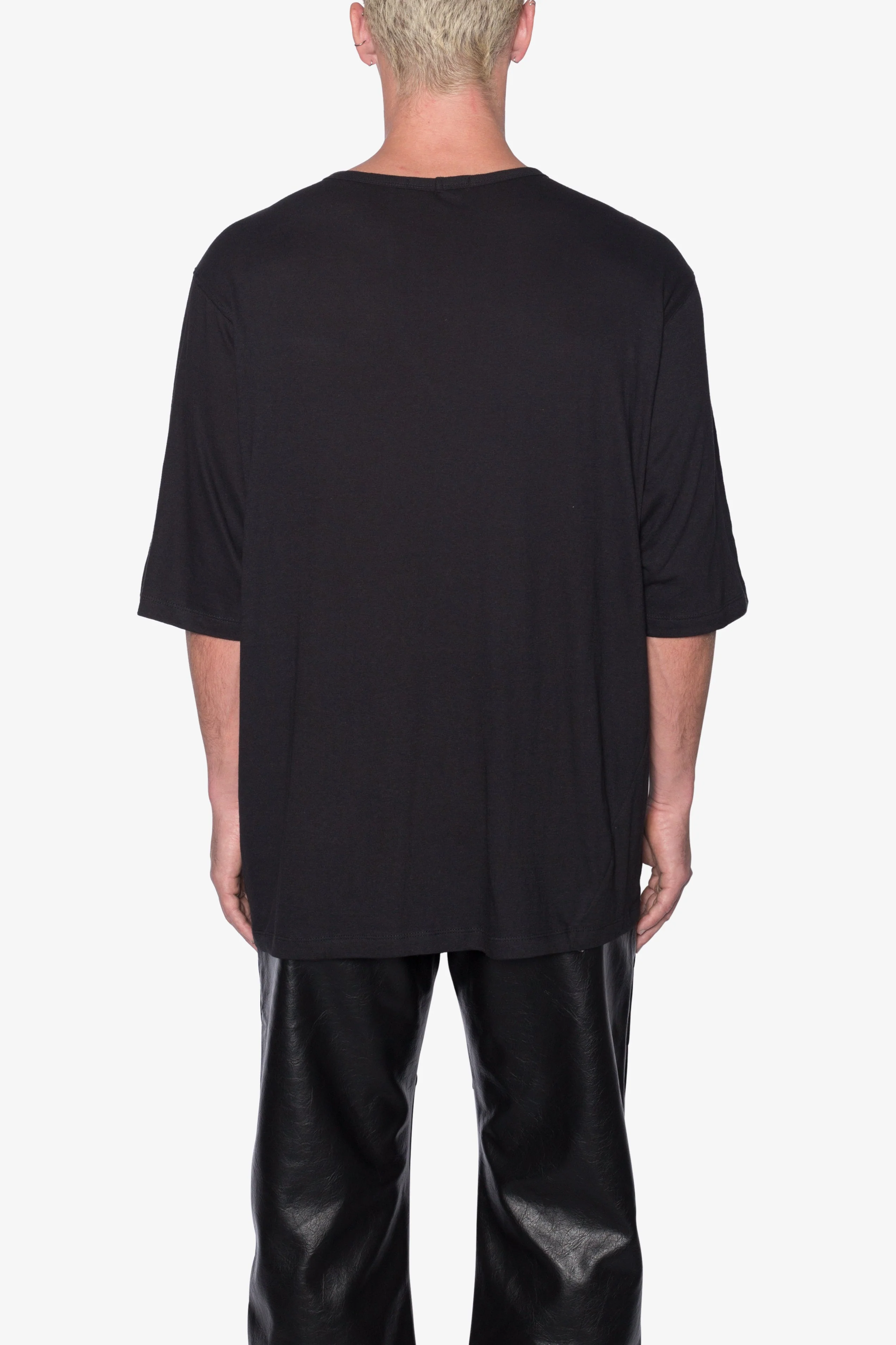 Sheer Gauze Tee - Black - Image 5