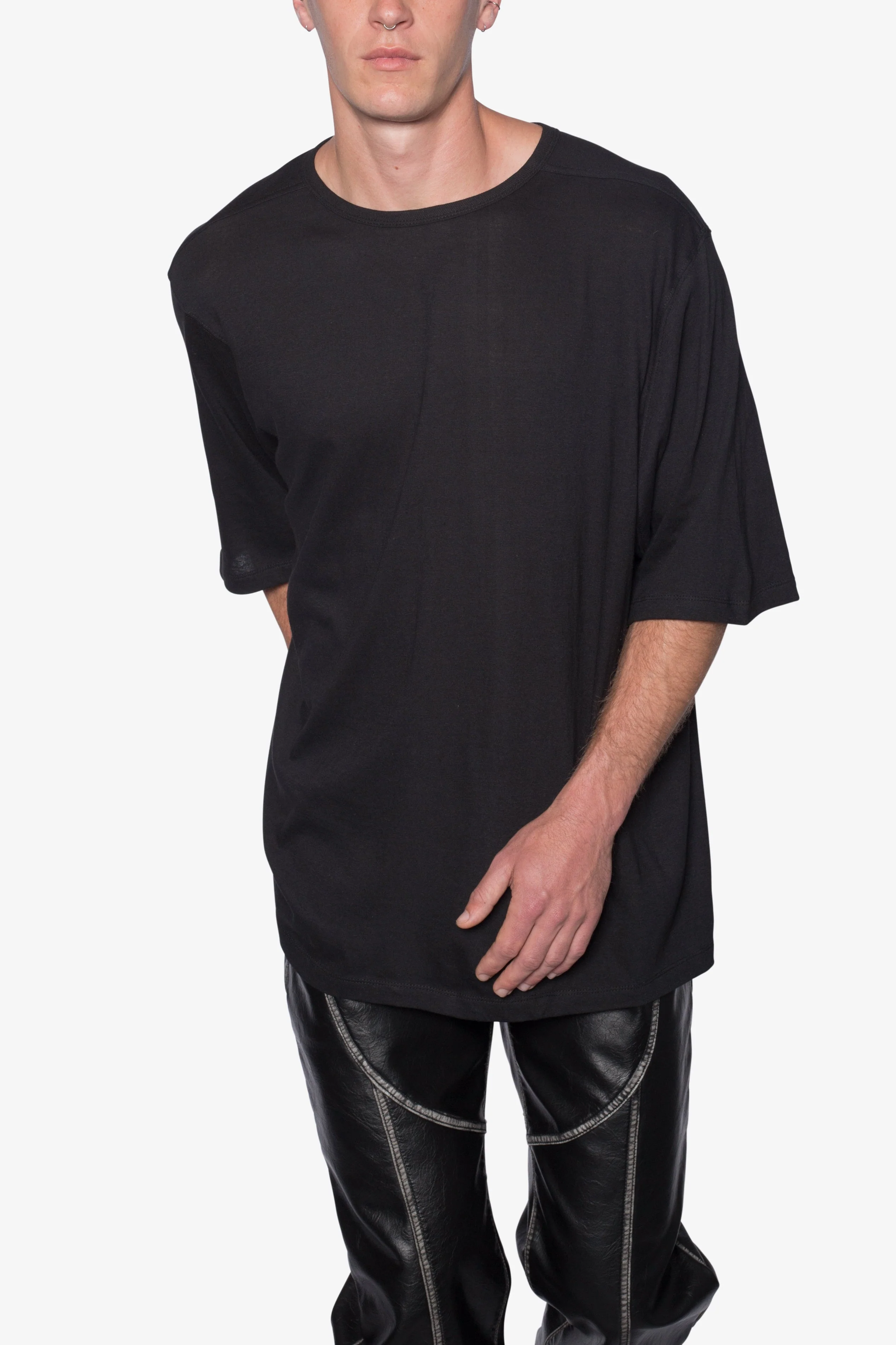 Sheer Gauze Tee - Black - Image 6