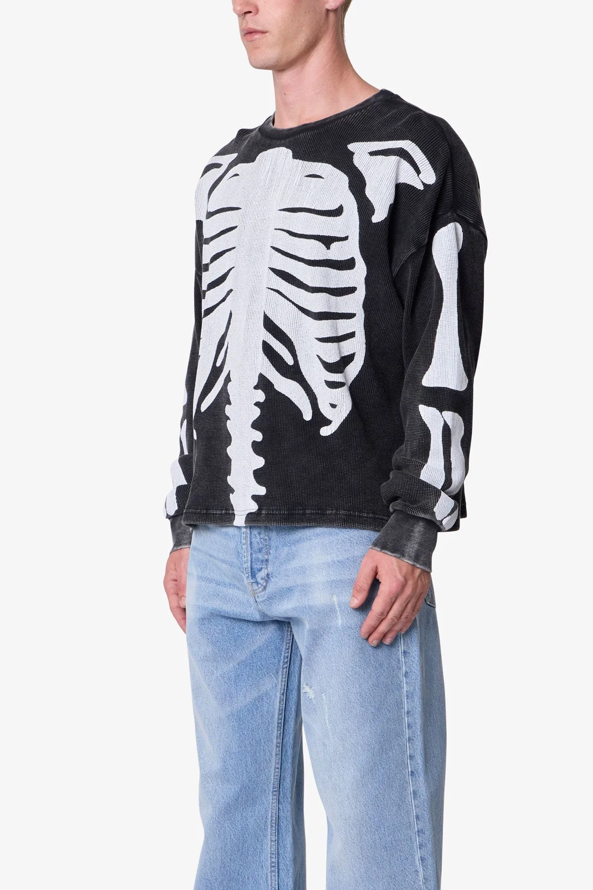 Skeleton Thermal L/S Shirt - Washed Black - Image 3