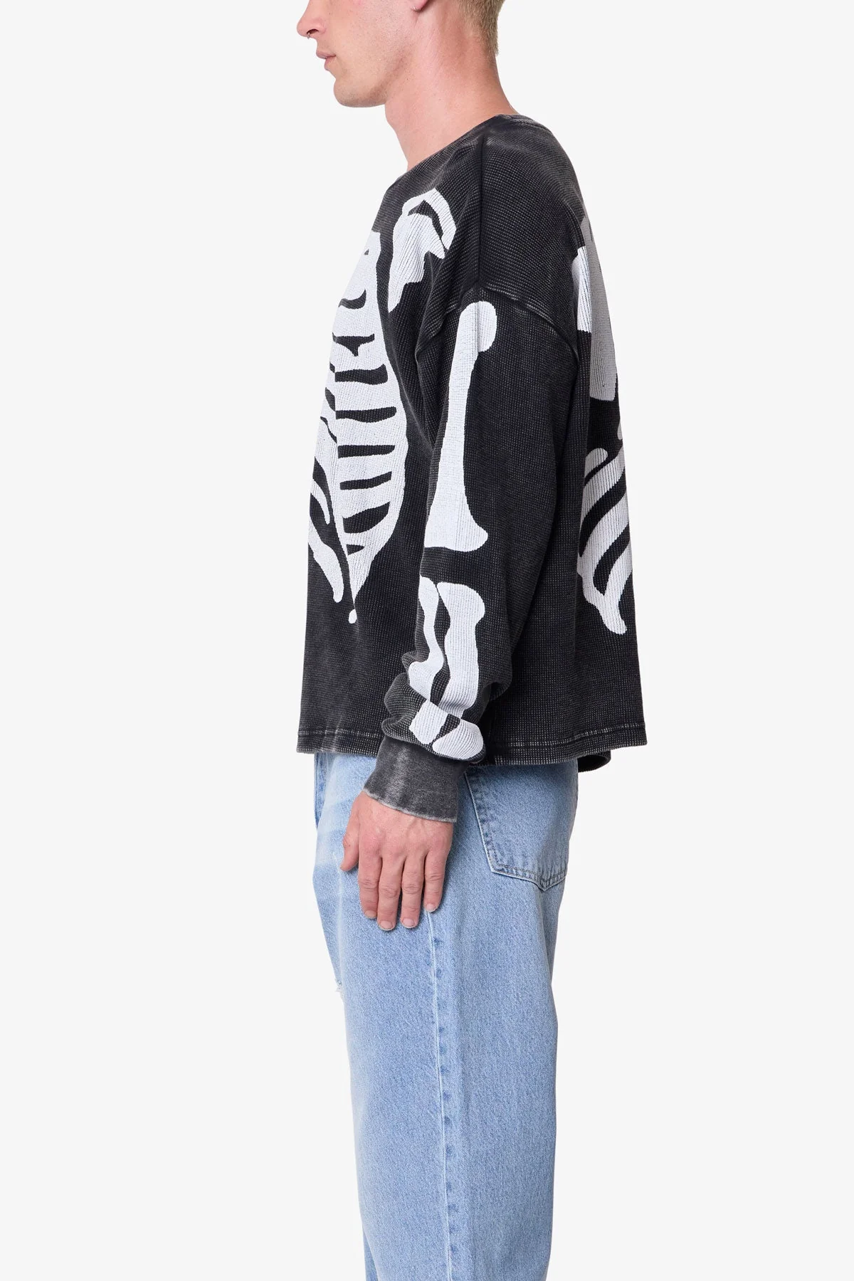 Skeleton Thermal L/S Shirt - Washed Black - Image 4