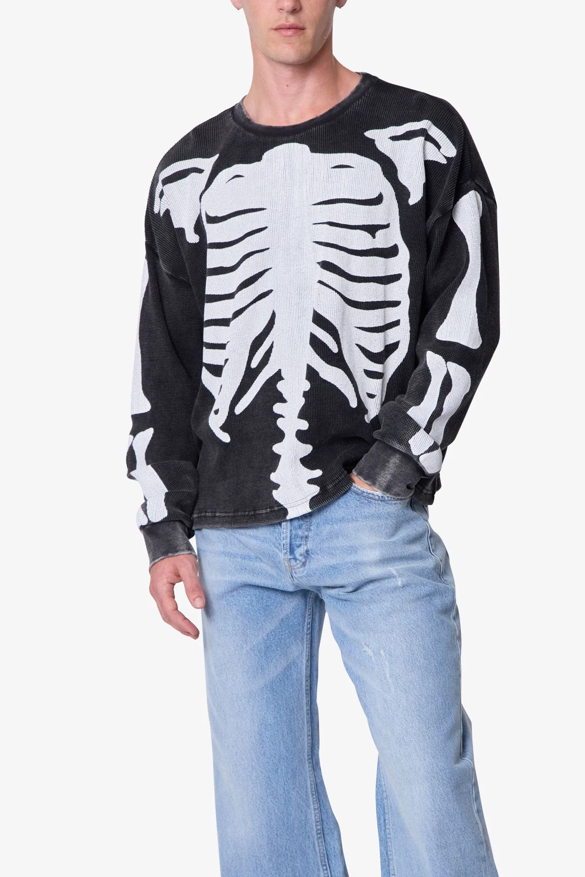 Skeleton Thermal L/S Shirt - Washed Black - Image 6