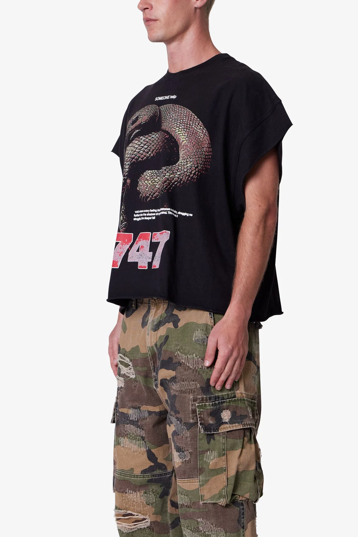 Snake Cutoff Tee - Vintage Black - Image 3