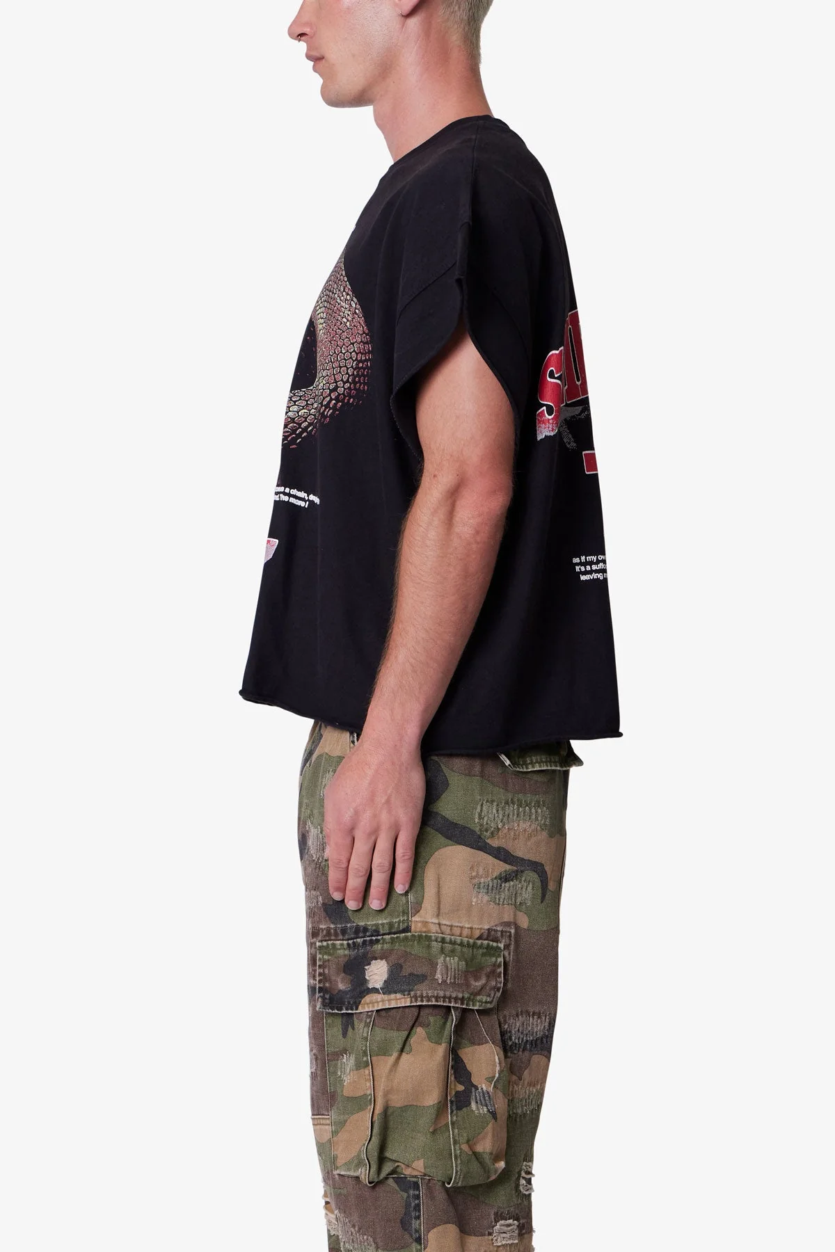 Snake Cutoff Tee - Vintage Black - Image 4