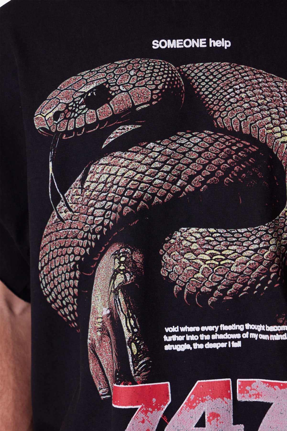 Snake Cutoff Tee - Vintage Black - Image 8