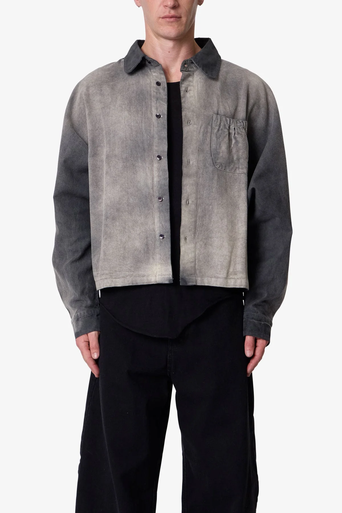 Spray Denim L/S Shirt - Washed Black - Image 5