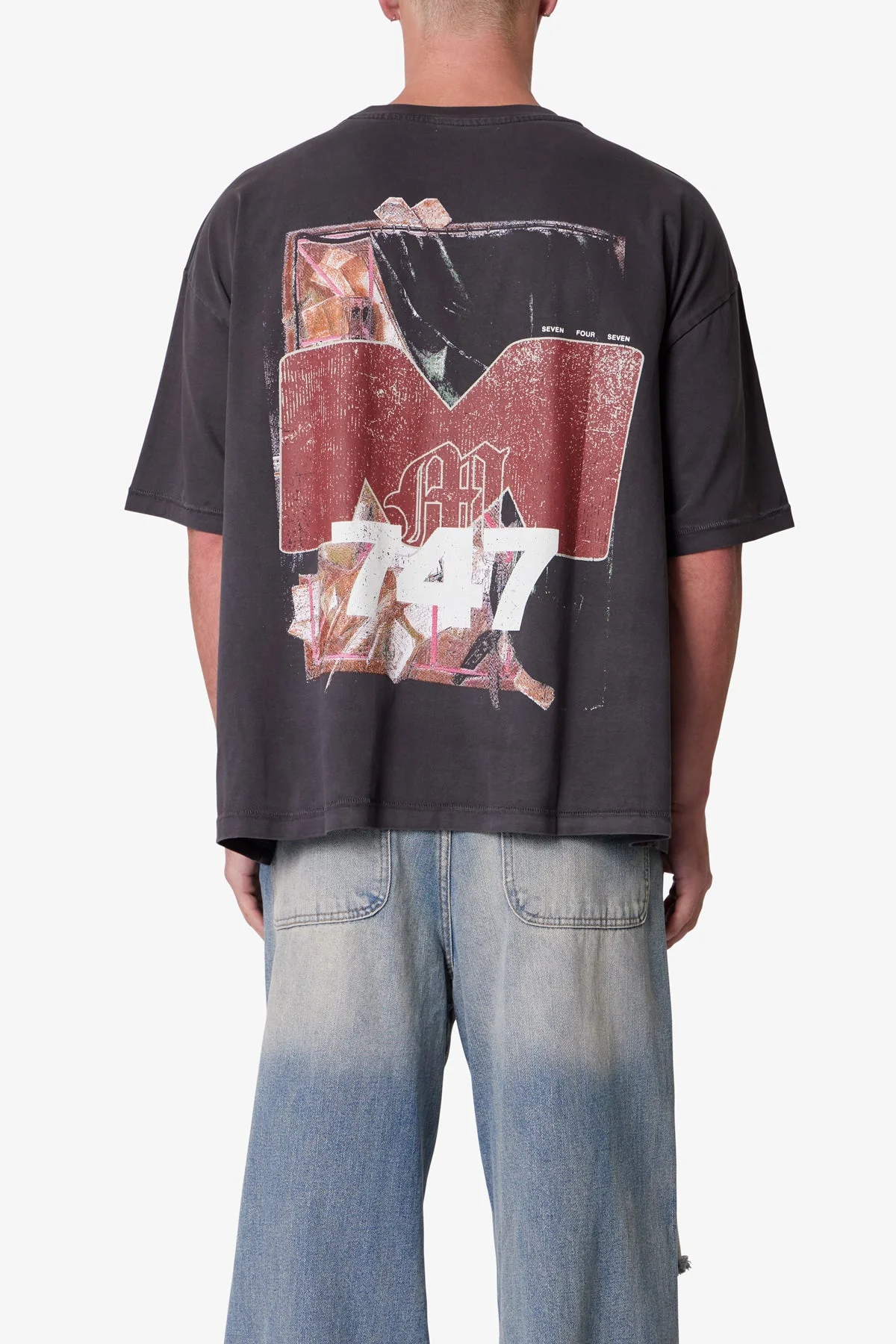 Still Life Printed Tee - Washed Black - Image 5