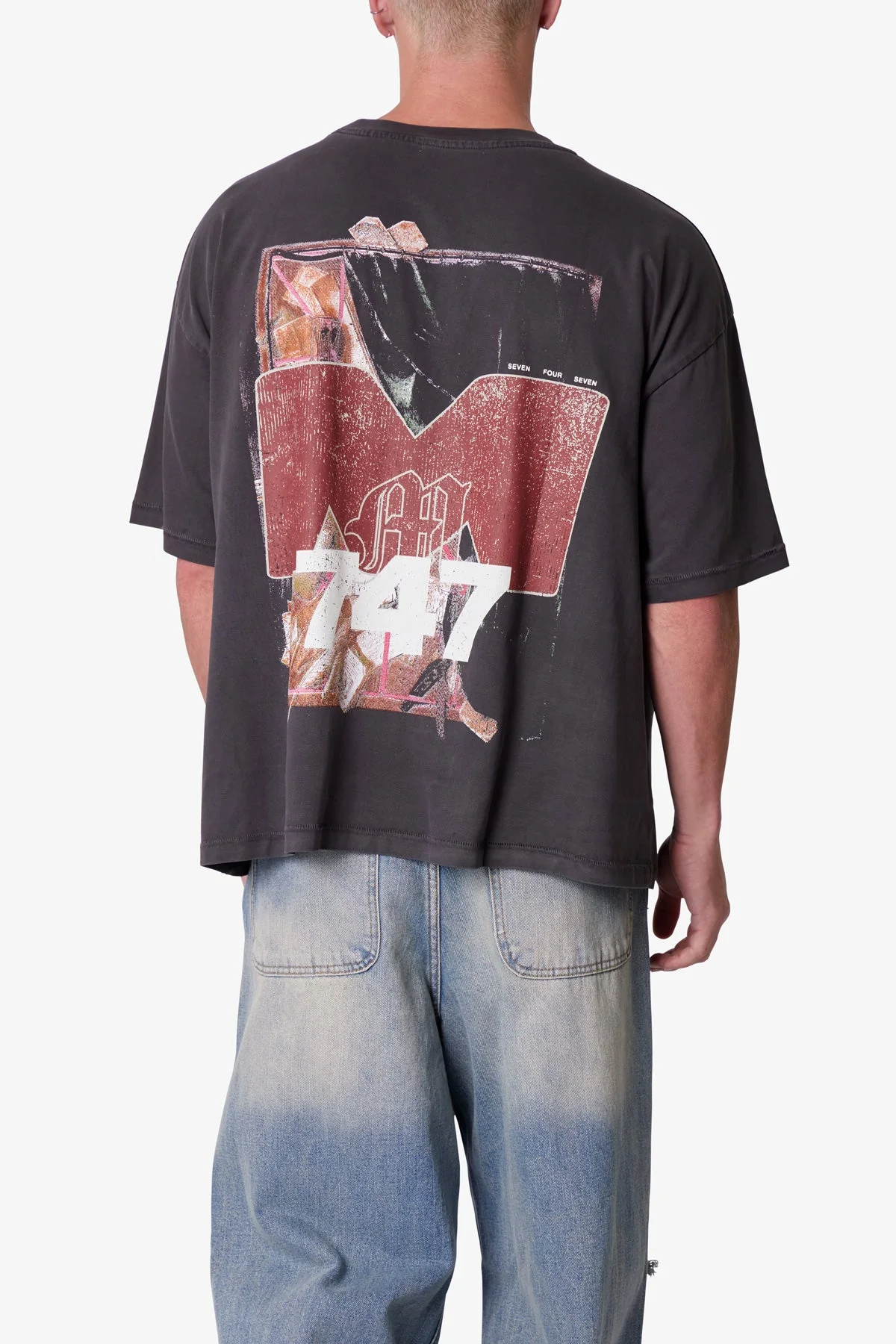 Still Life Printed Tee - Washed Black - Image 6