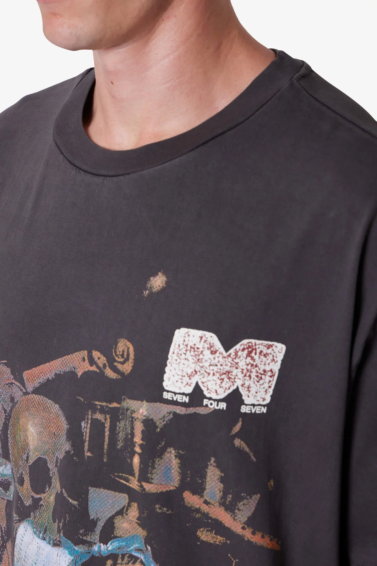 Still Life Printed Tee - Washed Black - Image 8