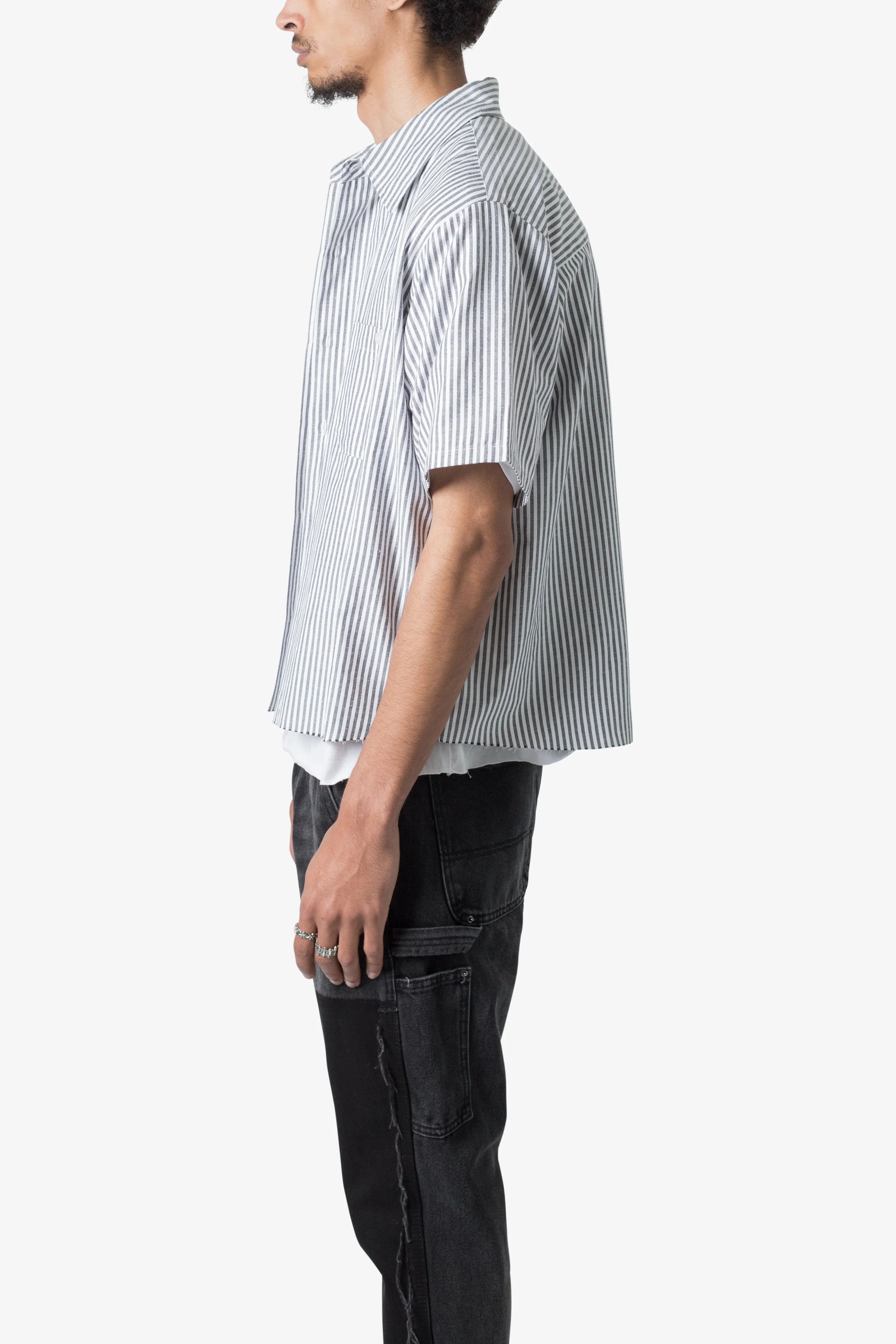 Striped S/S Shirt - Grey/White - Image 4