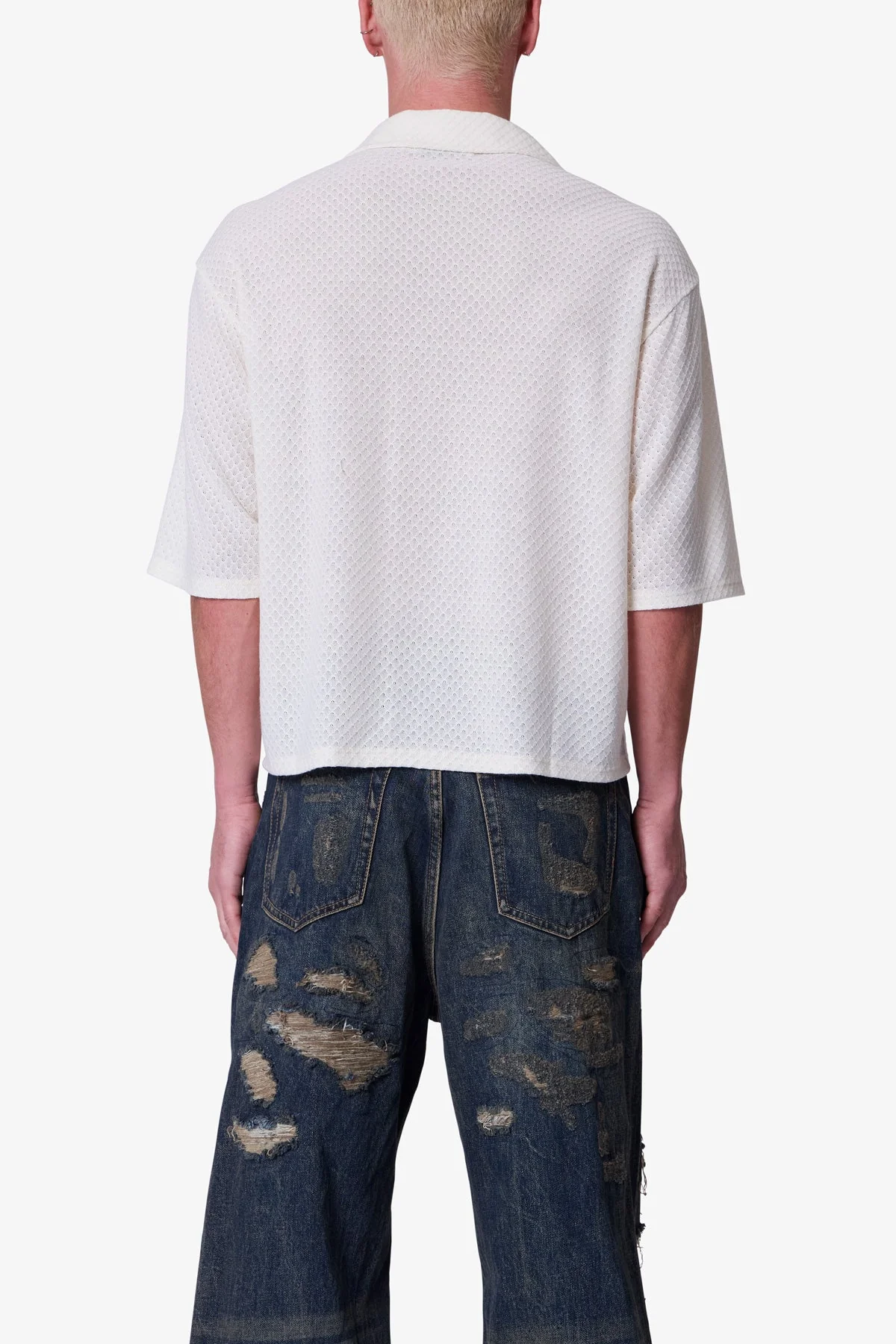 Diamond Knit Shirt - Off White - Image 5