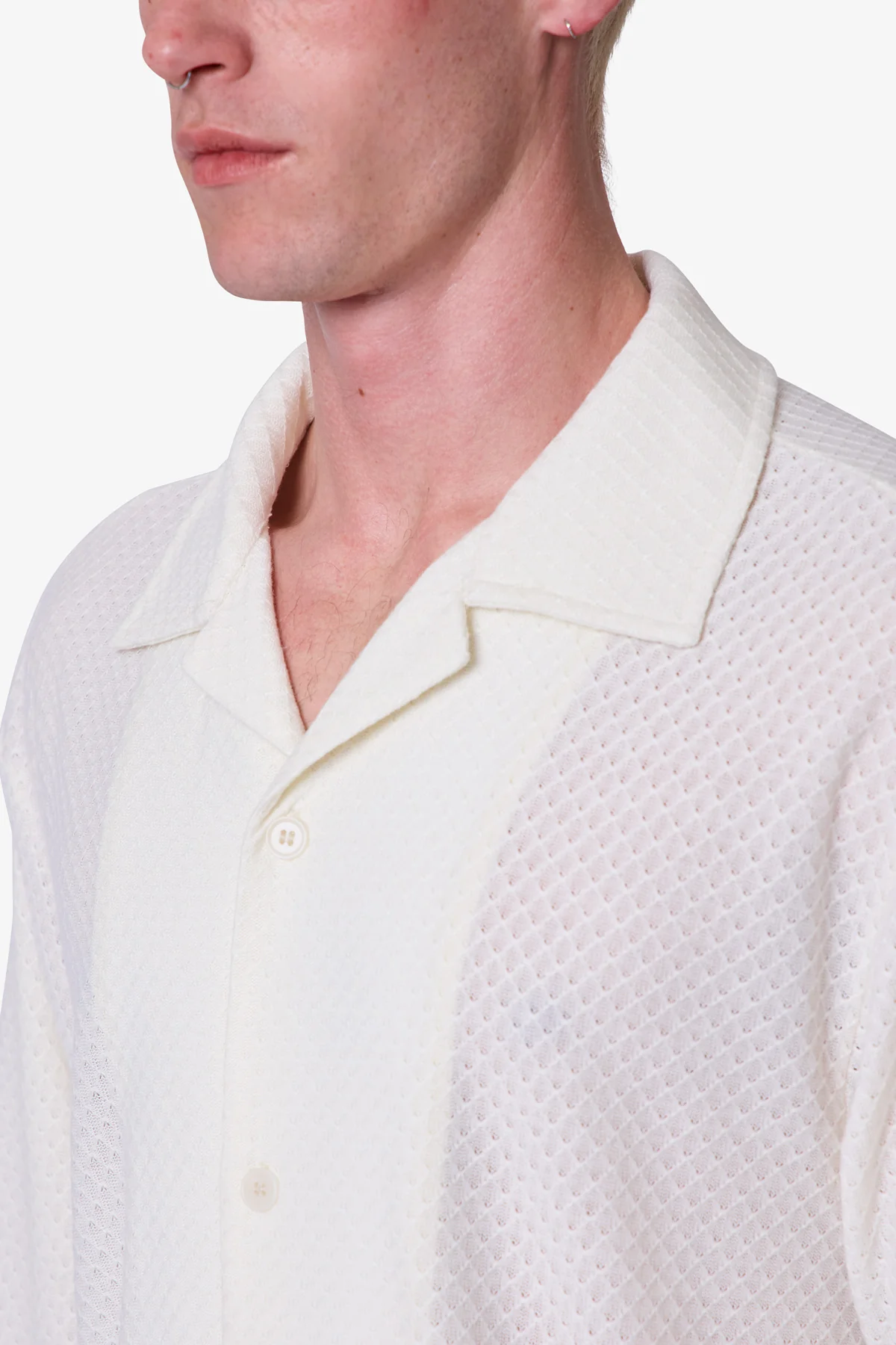Diamond Knit Shirt - Off White - Image 7
