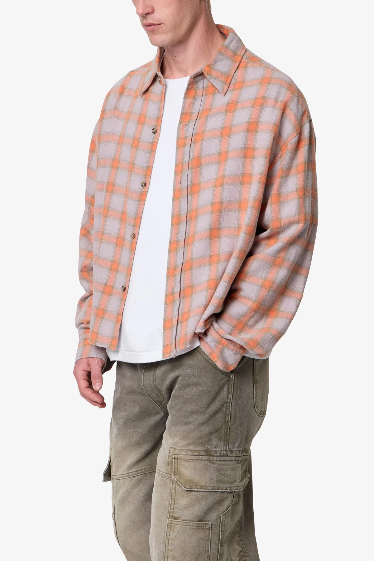 Vintage Cropped Flannel Shirt - Red - Image 6