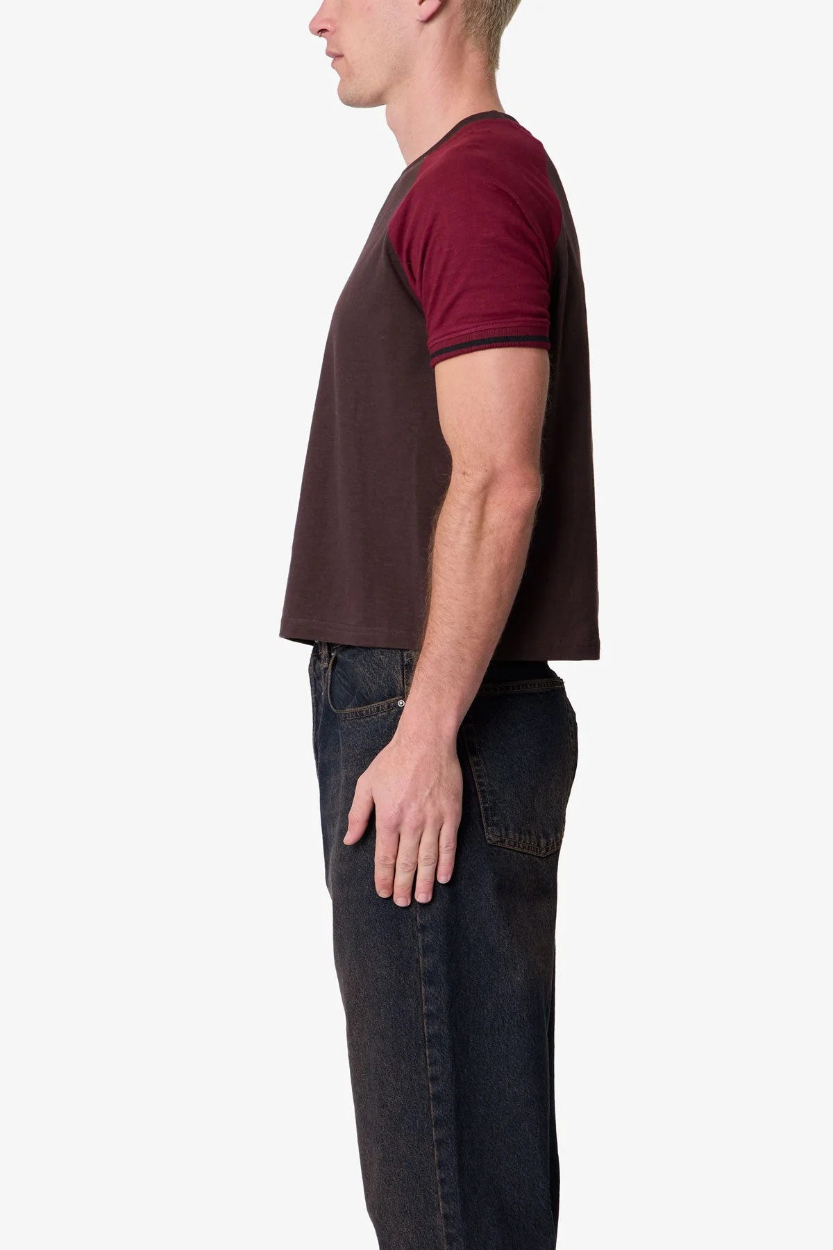 Vintage Ringer Tee - Brown/Burgundy - Image 4