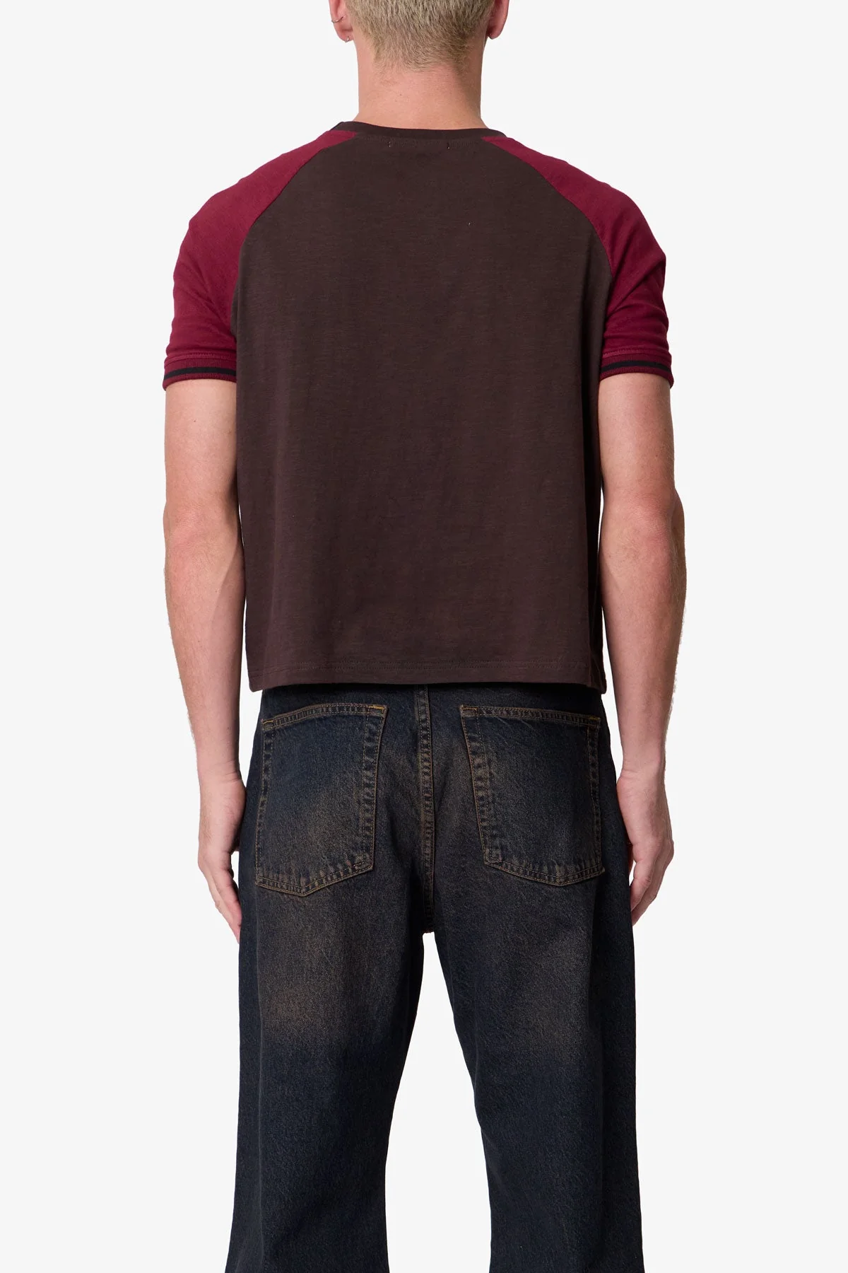 Vintage Ringer Tee - Brown/Burgundy - Image 5