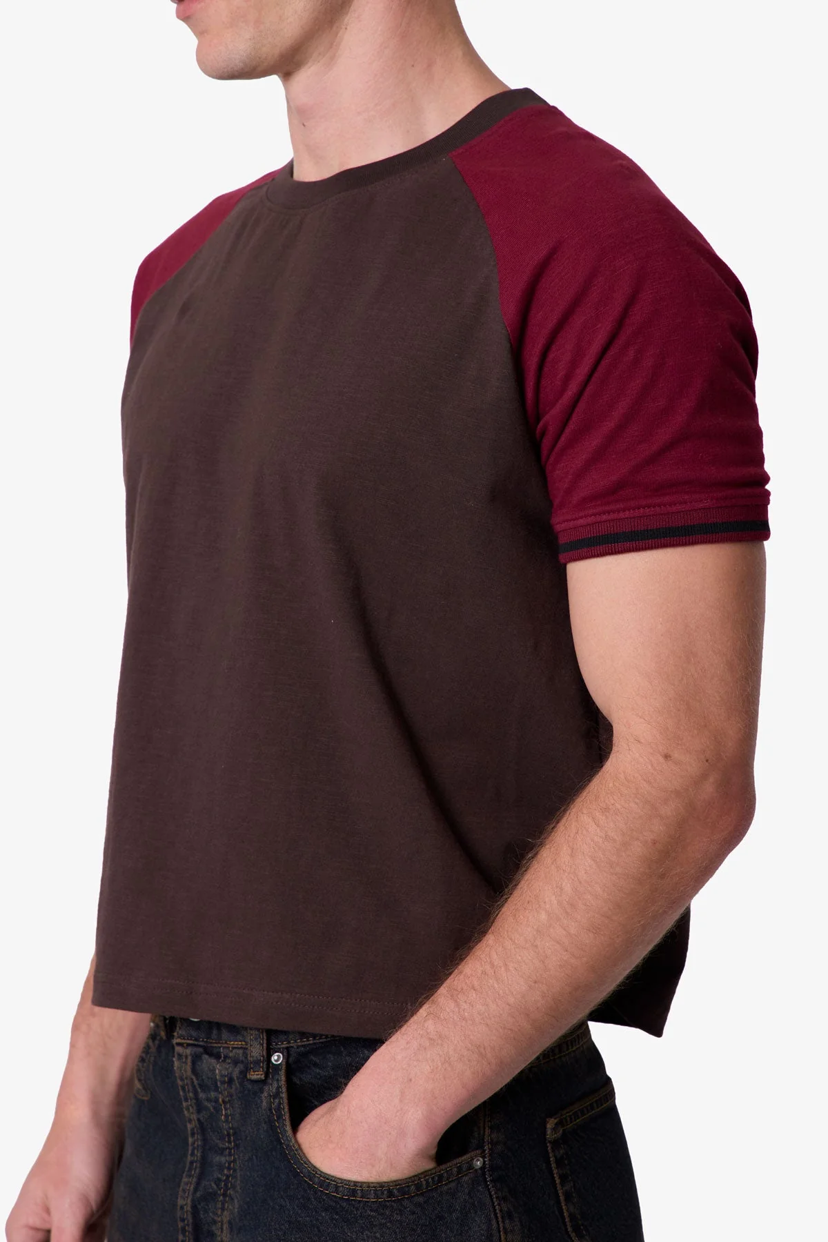 Vintage Ringer Tee - Brown/Burgundy - Image 7