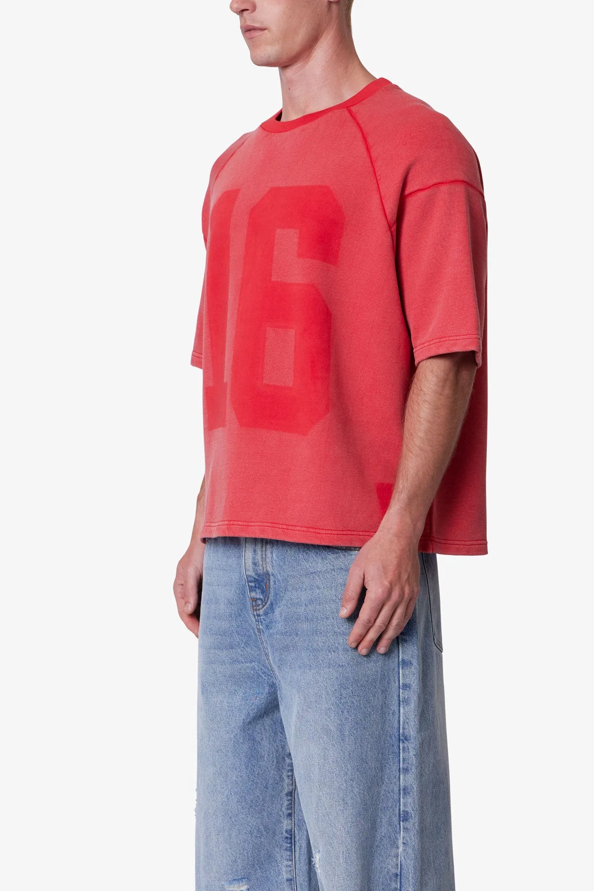 Vintage Raglan Terry Jersey Shirt - Red - Image 3