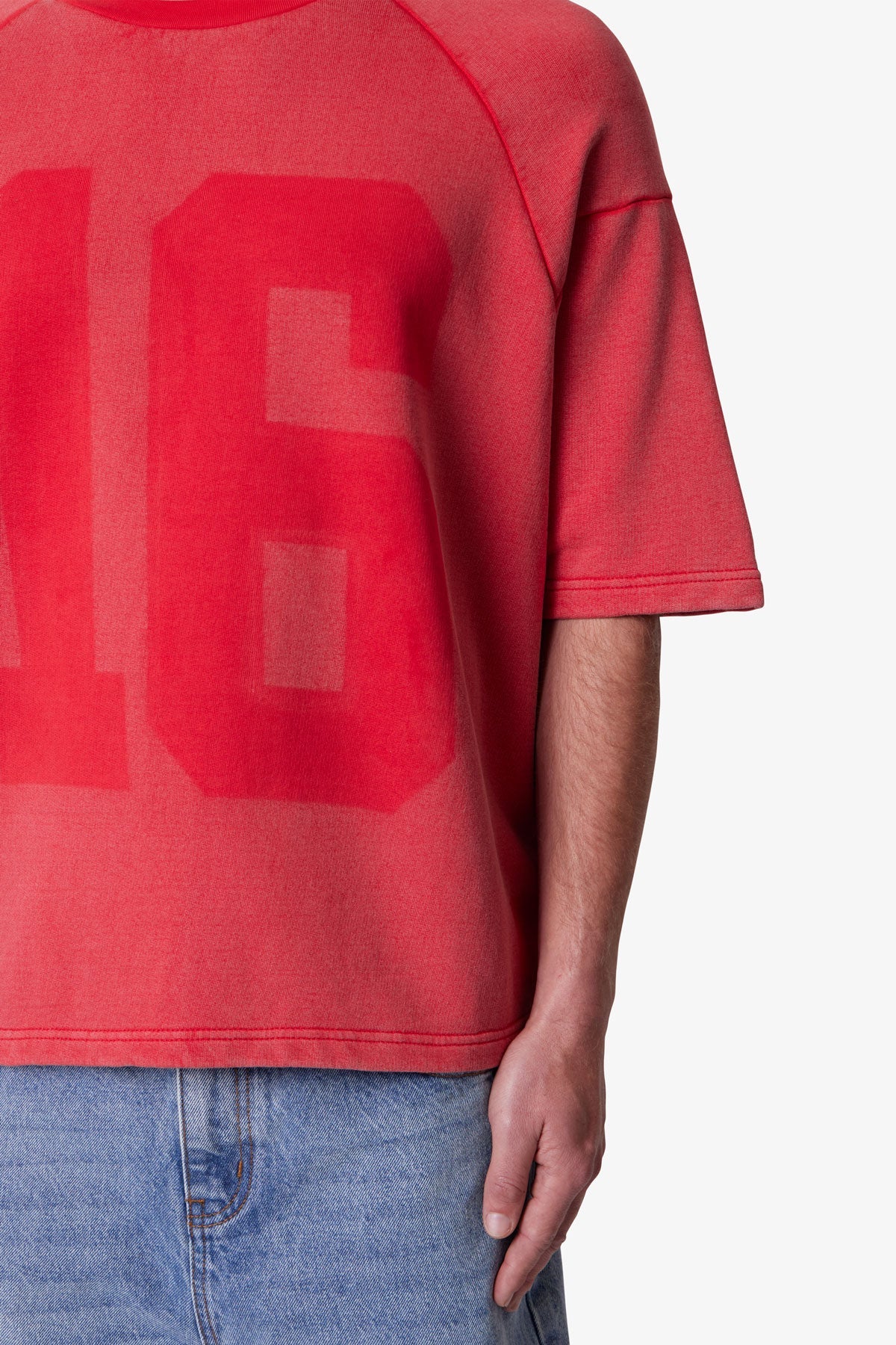 Vintage Raglan Terry Jersey Shirt - Red - Image 7