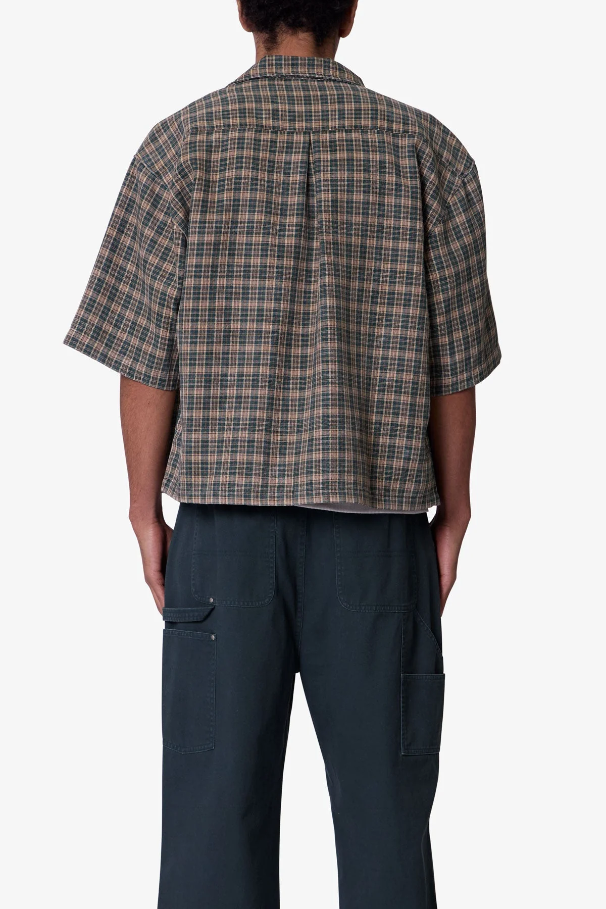 Washed Poplin Over Shirt - Green/Brown - Image 5