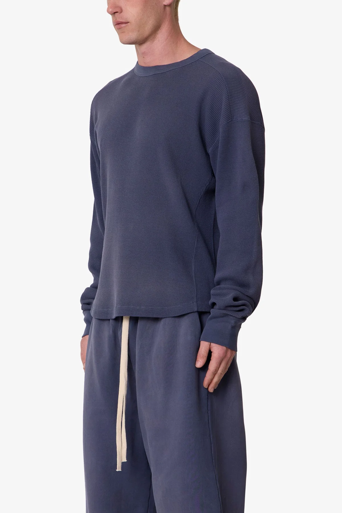 Washed Thermal L/S Tee - Washed Navy - Image 3