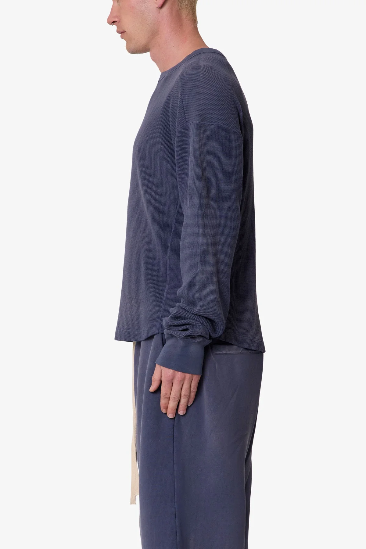 Washed Thermal L/S Tee - Washed Navy - Image 4
