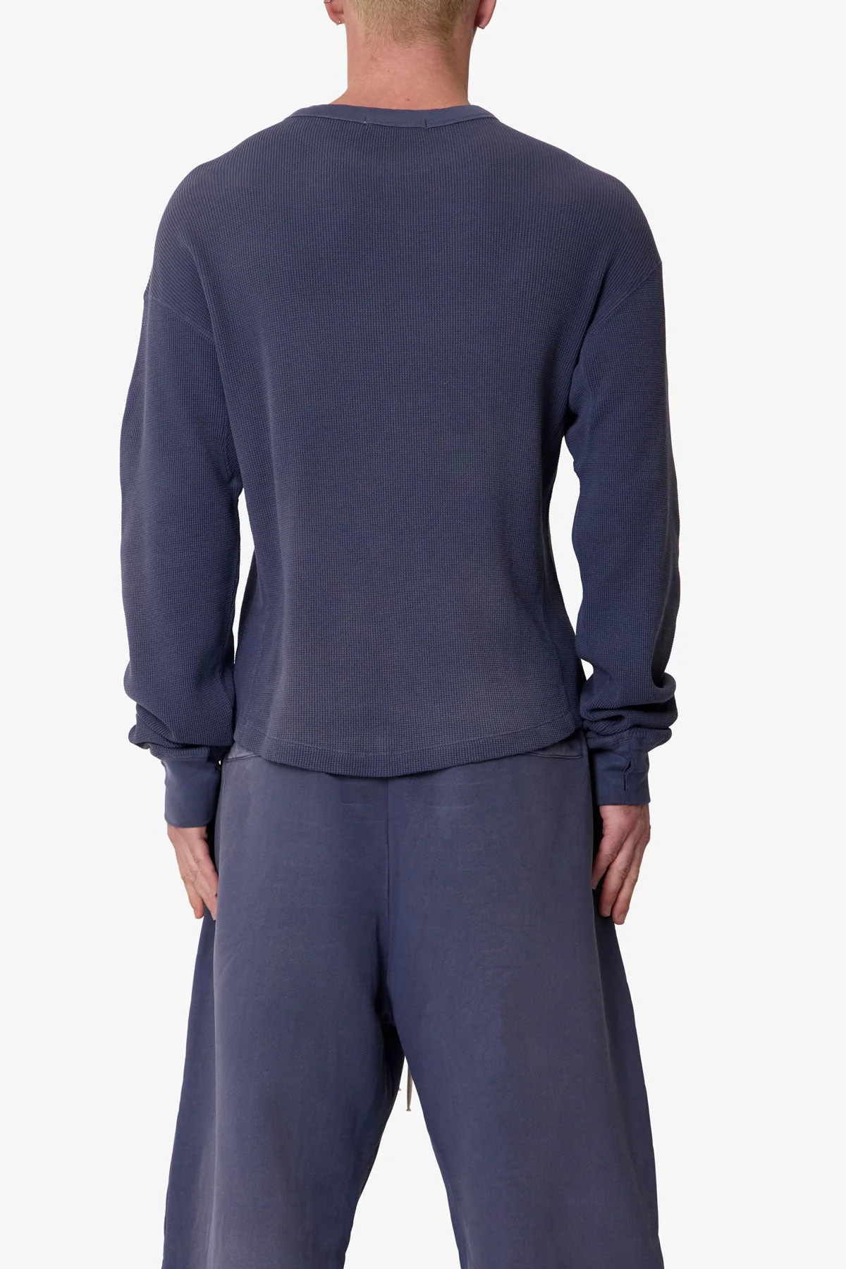 Washed Thermal L/S Tee - Washed Navy - Image 5