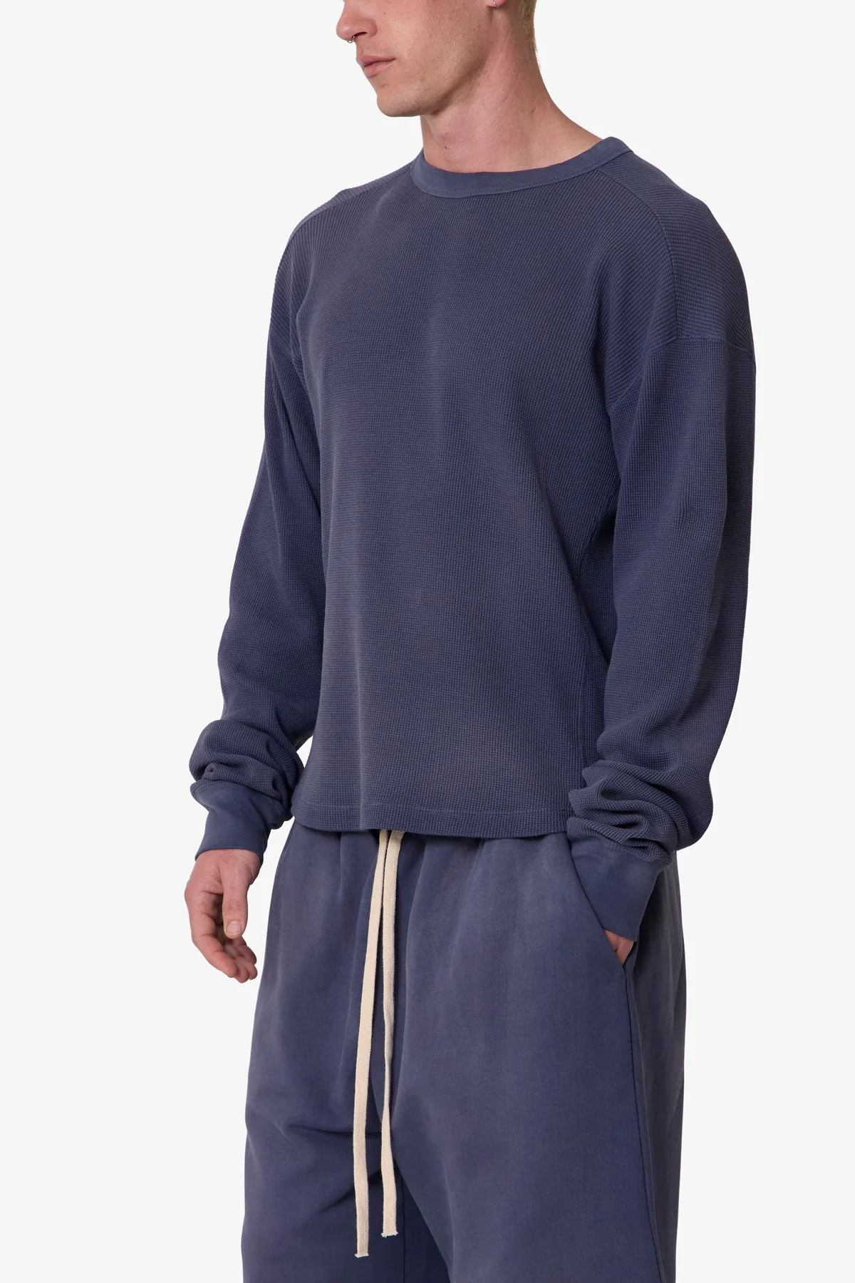 Washed Thermal L/S Tee - Washed Navy - Image 6