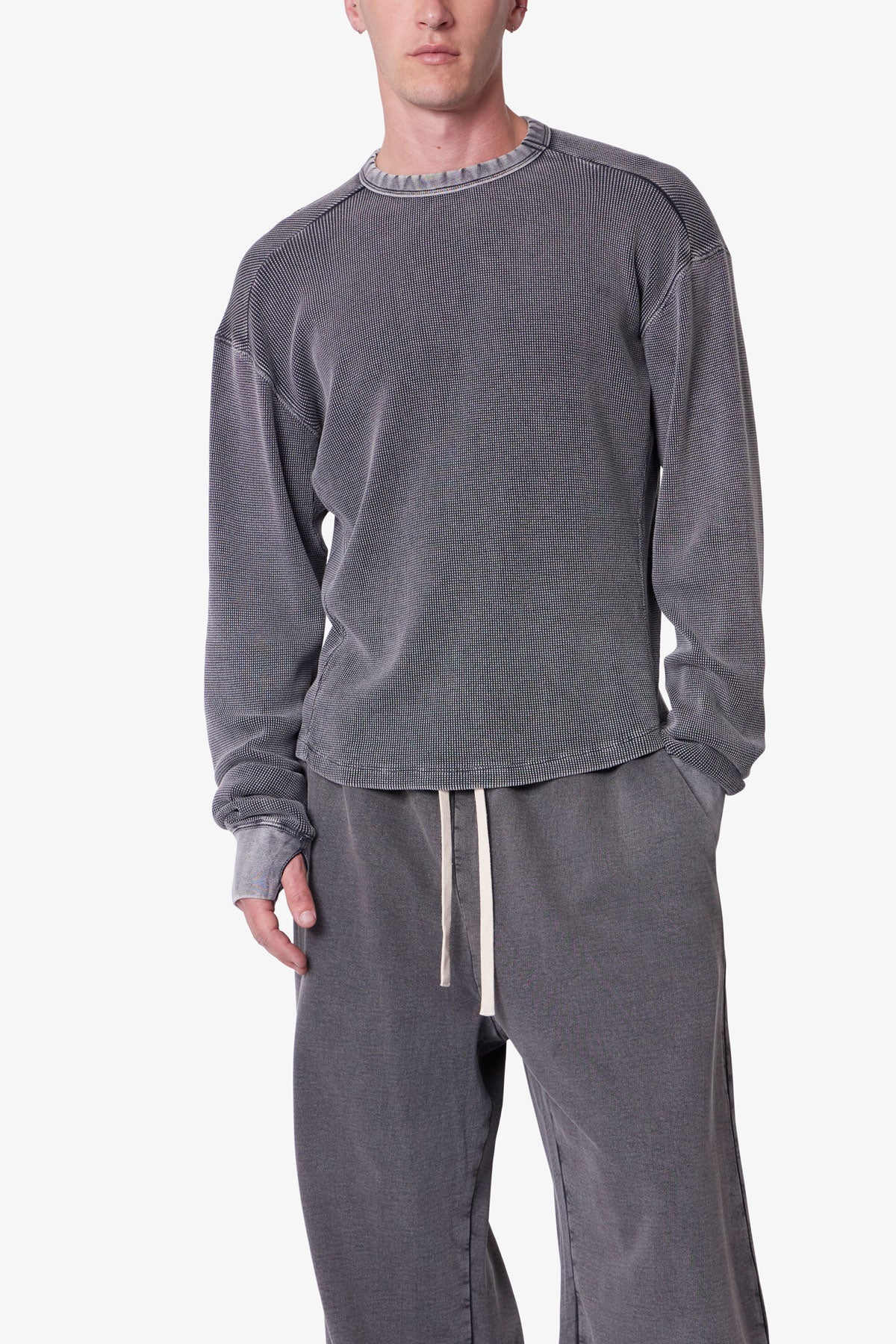 Washed Thermal L/S Tee - Vintage Black - Image 6