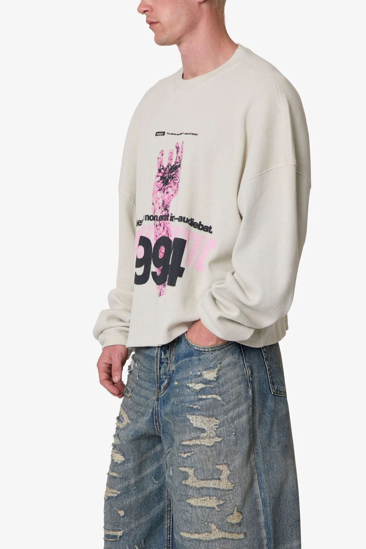 Zombie Hand Thermal Shirt - Grey - Image 6